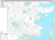 Toms River Wall Map Premium Style